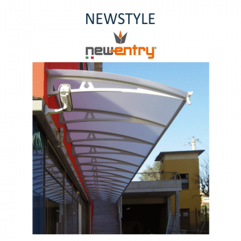 NEWSTYLE Royal Pat - Pensilina con tetto satinato per esterni sporgenza 100 cm