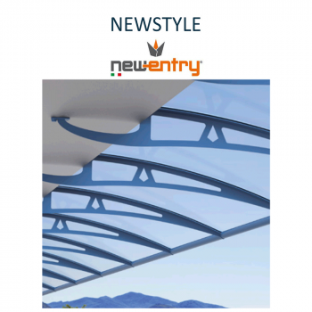 NEWSTYLE Royal Pat - Pensilina con tetto satinato per esterni sporgenza 100 cm