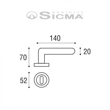Doppia maniglia con rosetta e bocchetta tonda foro patent Sicma serie Steel