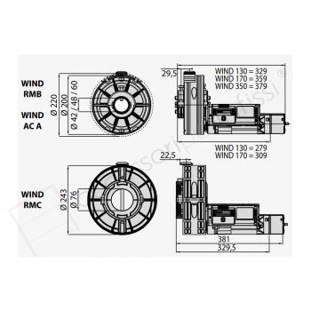 WIND AC A KIT 170/200-60 EF AUTO BFT operatore per serrande avvolgibili