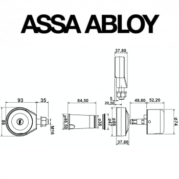 Y1700081 Assa Abloy | Lucchetto a campana Yale serie Y170 