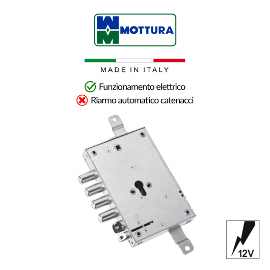 Serratura elettrica di sicurezza Mottura interasse 28 mm art. 85.37ENE