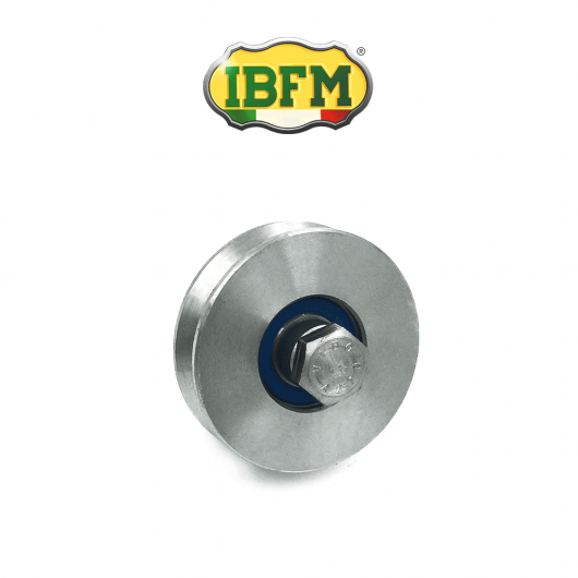 962 IBFM - Ruota per cancelli 1 cuscinetto gola V Inox