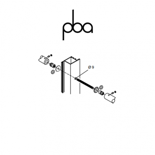 FIX.710.000D.B2 PBA - Kit di fissaggio contrapposto per legno, alluminio, PVC | Programma IT - YOD - 200Q - 200E - 200 - M18 - 300 - PVD