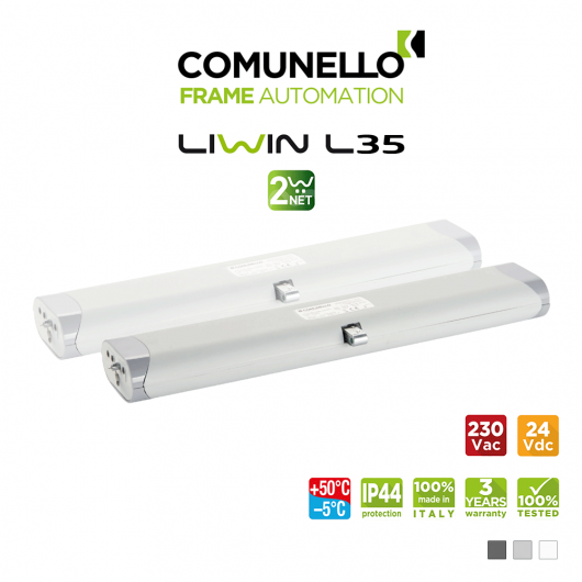 LIWIN L35 2W-NET Comunello | Doppio attuatore elettrico a catena per finestre vasistas e a sporgere