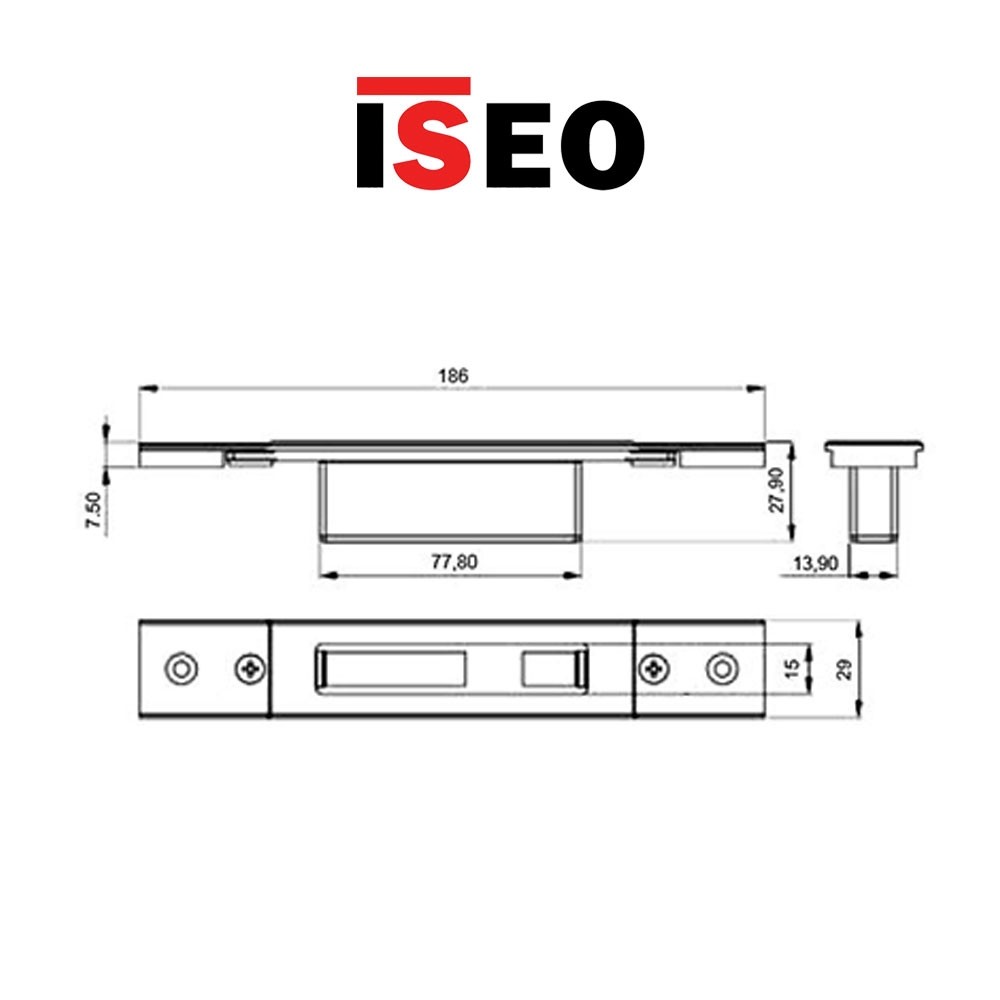 Contropiastra chiusa regolabile per deviatori a gancio Iseo art. 038720 (Default) Contropiastra chiusa regolabile per deviatori a gancio Iseo art. 038720 (Default)
