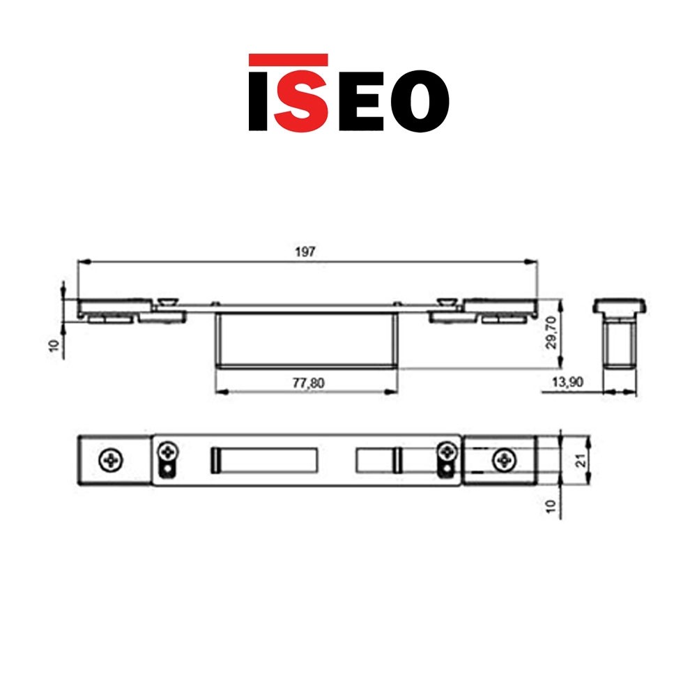 Contropiastra chiusa regolabile per deviatori a gancio Iseo art. 038721 (Default) Contropiastra chiusa regolabile per deviatori a gancio Iseo art. 038721 (Default)