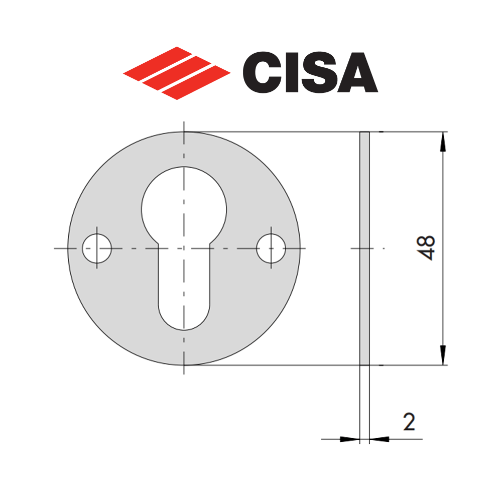 0607500 Cisa - Borchia tonda in acciaio zincato per serrature