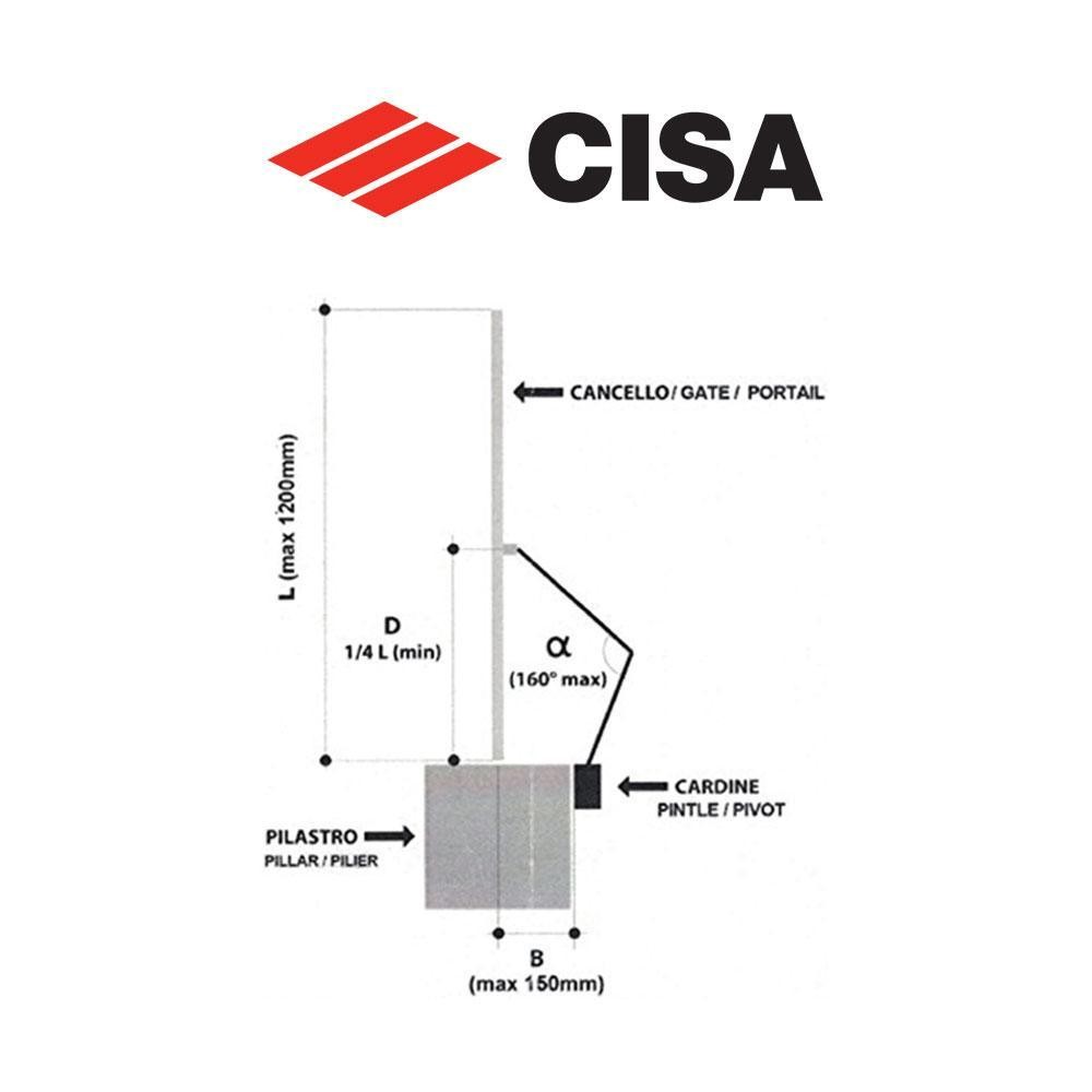 Chiudicancello Cisa C1310-01-0 completo di braccio a compasso