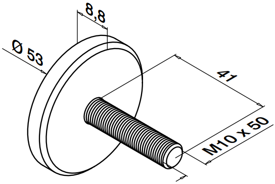 MOD 0741 Q-Railing disco di bloccaggio Easy Glass