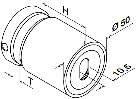 MOD 0749 Q-Railing adattatore per vetro Easy Glass