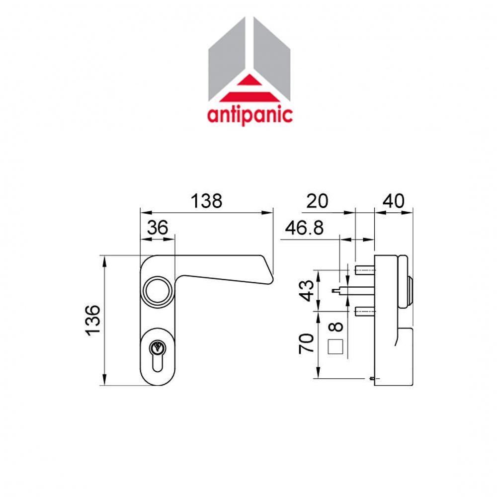 1090SR Antipanic - Comando esterno super ribassato