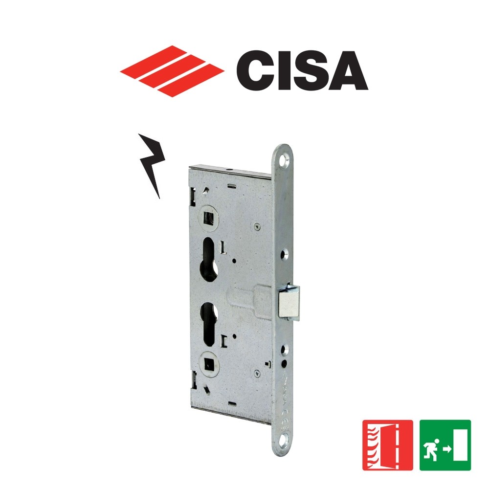 Serratura antipanico elettrica a cilindro per porte tagliafuoco e antipanico Cisa Mito Panic entrata 65 art. 1311065 Serratura antipanico elettrica a cilindro per porte tagliafuoco e antipanico Cisa Mito Panic entrata 65 art. 1311065