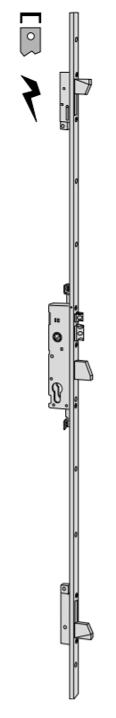 Serratura elettrica multipunto Cisa entrata 25 frontale a U art. 1642525