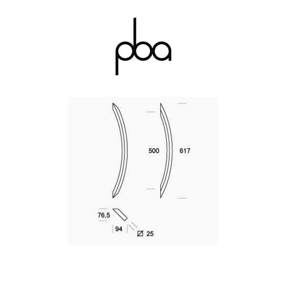 Maniglione PBA Programma 200Q int. 500 mm lung. 617 mm art. 2CQ.051.0050 Maniglione PBA Programma 200Q int. 500 mm lung. 617 mm art. 2CQ.051.0050