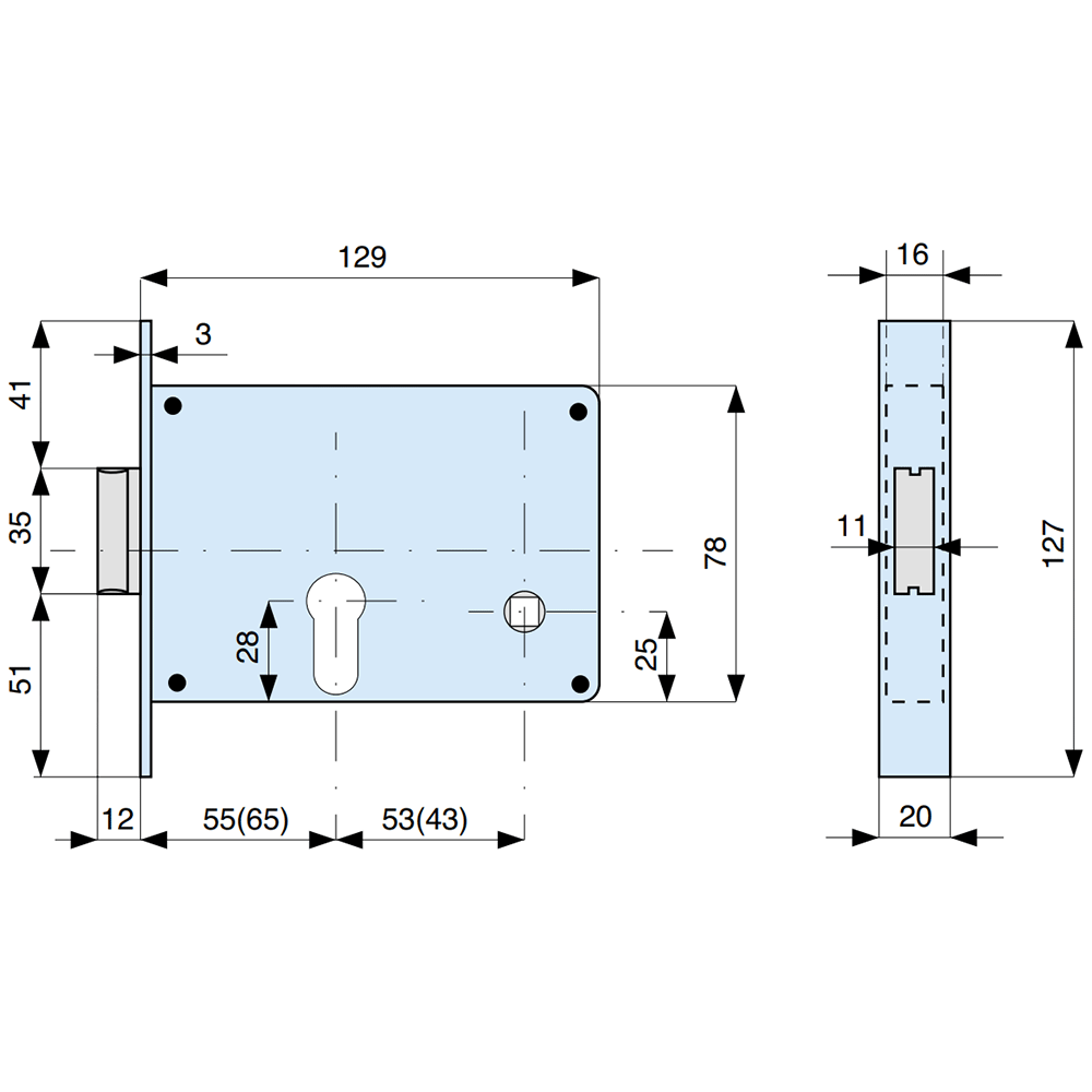 312 MG serratura da infilare per fasce 312 MG serratura da infilare per fasce