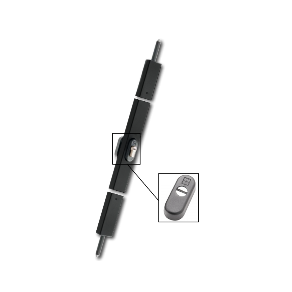 Serratura a fascia verticale Mottura altezza 2,5 m Nera art. 32.592 Serratura a fascia verticale Mottura altezza 2,5 m Nera art. 32.592