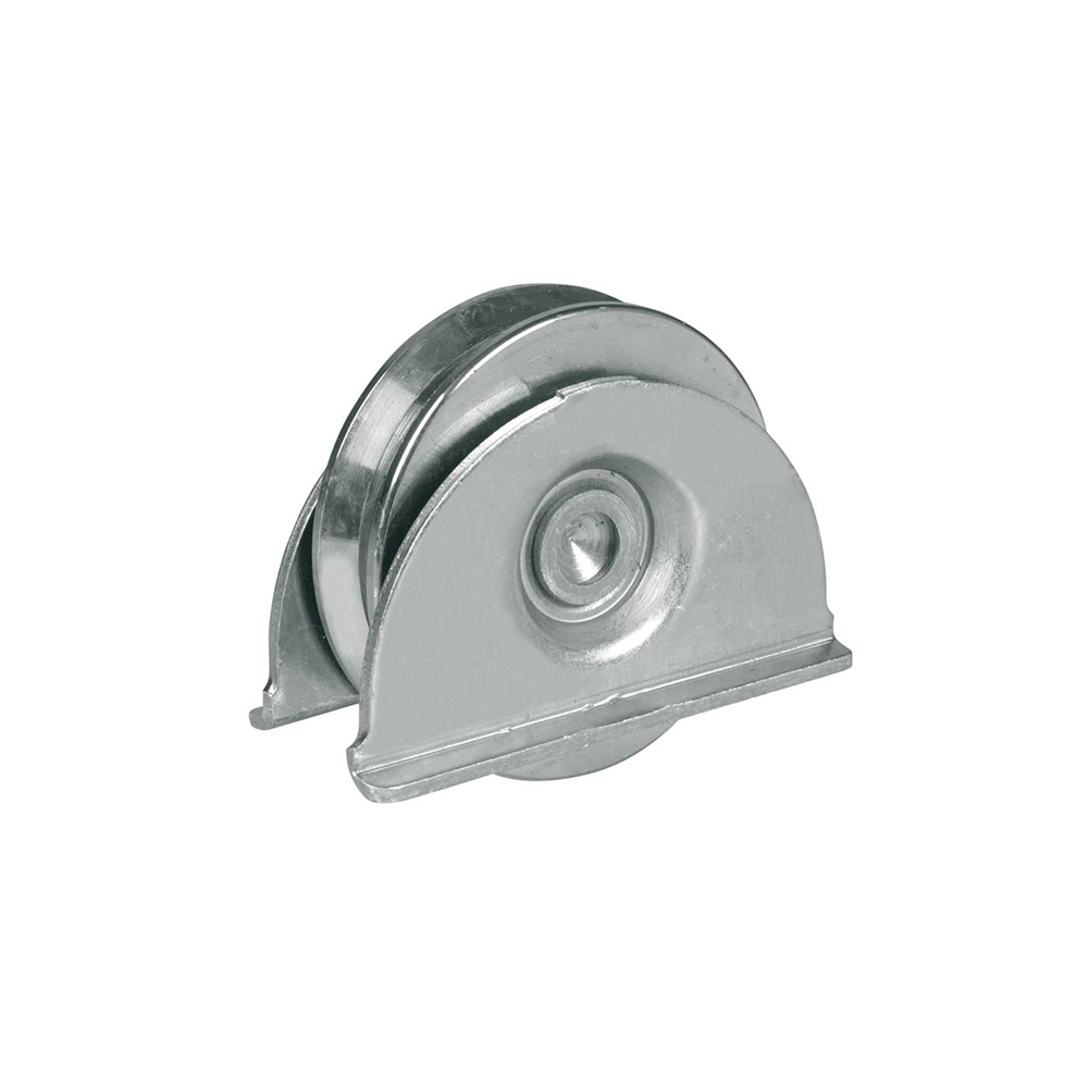 388 IBFM - Ruota per cancelli con supporti laterali 1 cuscinetto gola V