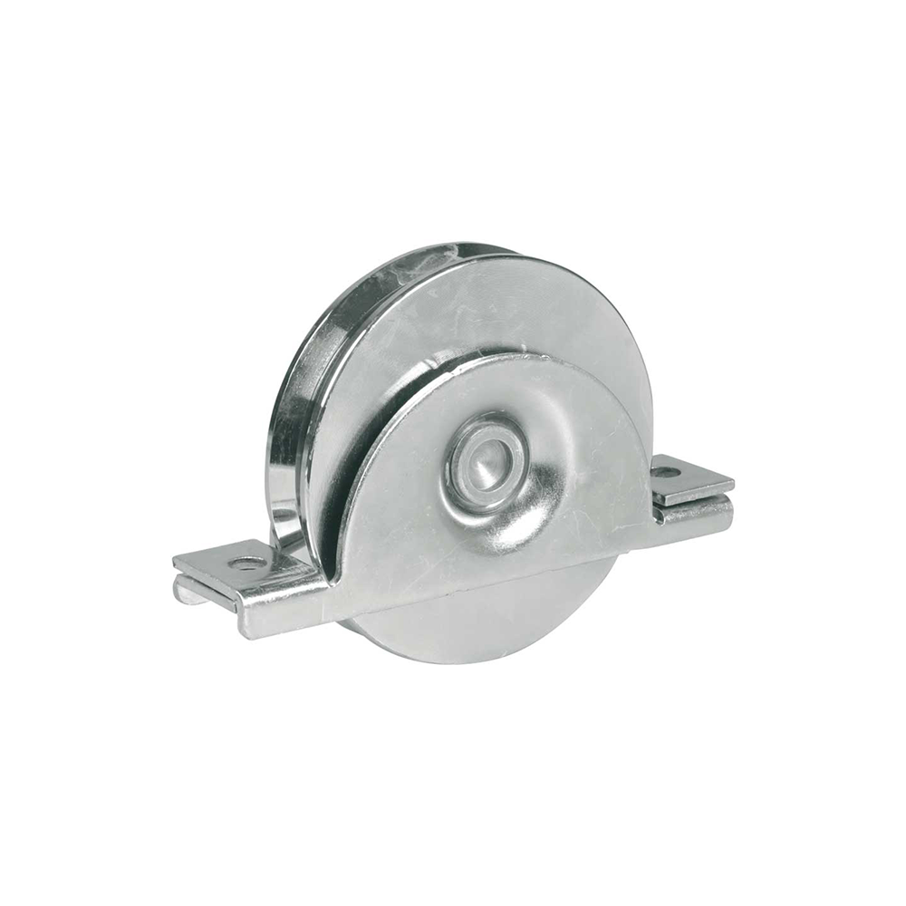 392/L IBFM - Ruota per cancelli con supporto interno 1 cuscinetto gola tonda d.20