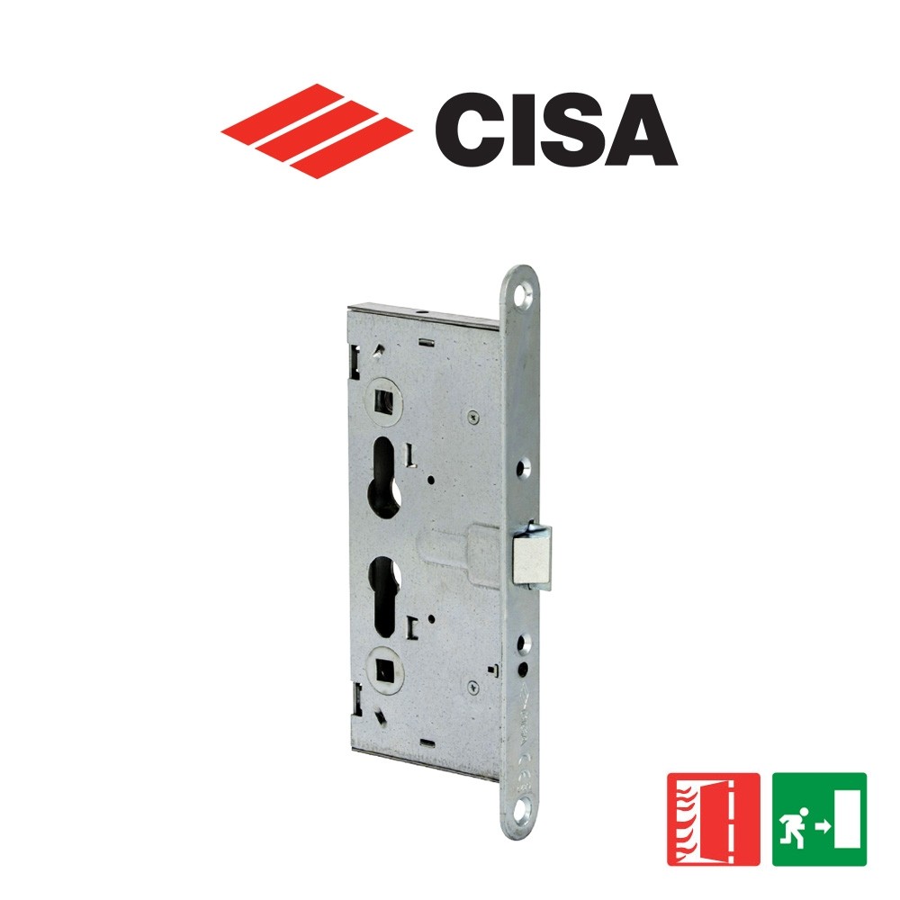 Serratura antipanico a cilindro per porte tagliafuoco e antipanico Cisa Mito Panic entrata 65 art. 4311065 Serratura antipanico a cilindro per porte tagliafuoco e antipanico Cisa Mito Panic entrata 65 art. 4311065