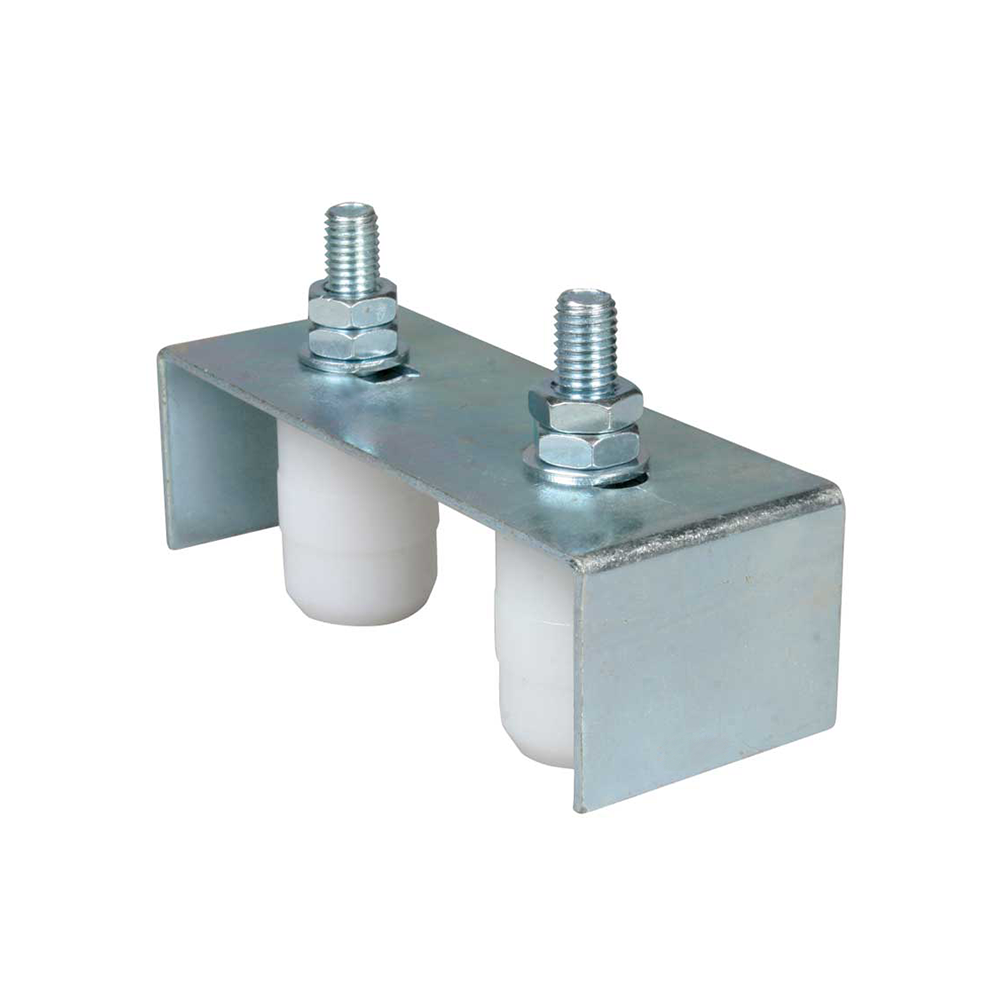 Piastra di guida regolabile a 2 rulli per cancelli scorrevoli Ibfm art. 464 Piastra di guida regolabile a 2 rulli per cancelli scorrevoli Ibfm art. 464