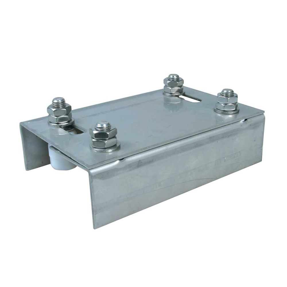 Piastra di guida regolabile a 4 rulli per cancelli scorrevoli Ibfm Inox art. 965 Piastra di guida regolabile a 4 rulli per cancelli scorrevoli Ibfm Inox art. 965