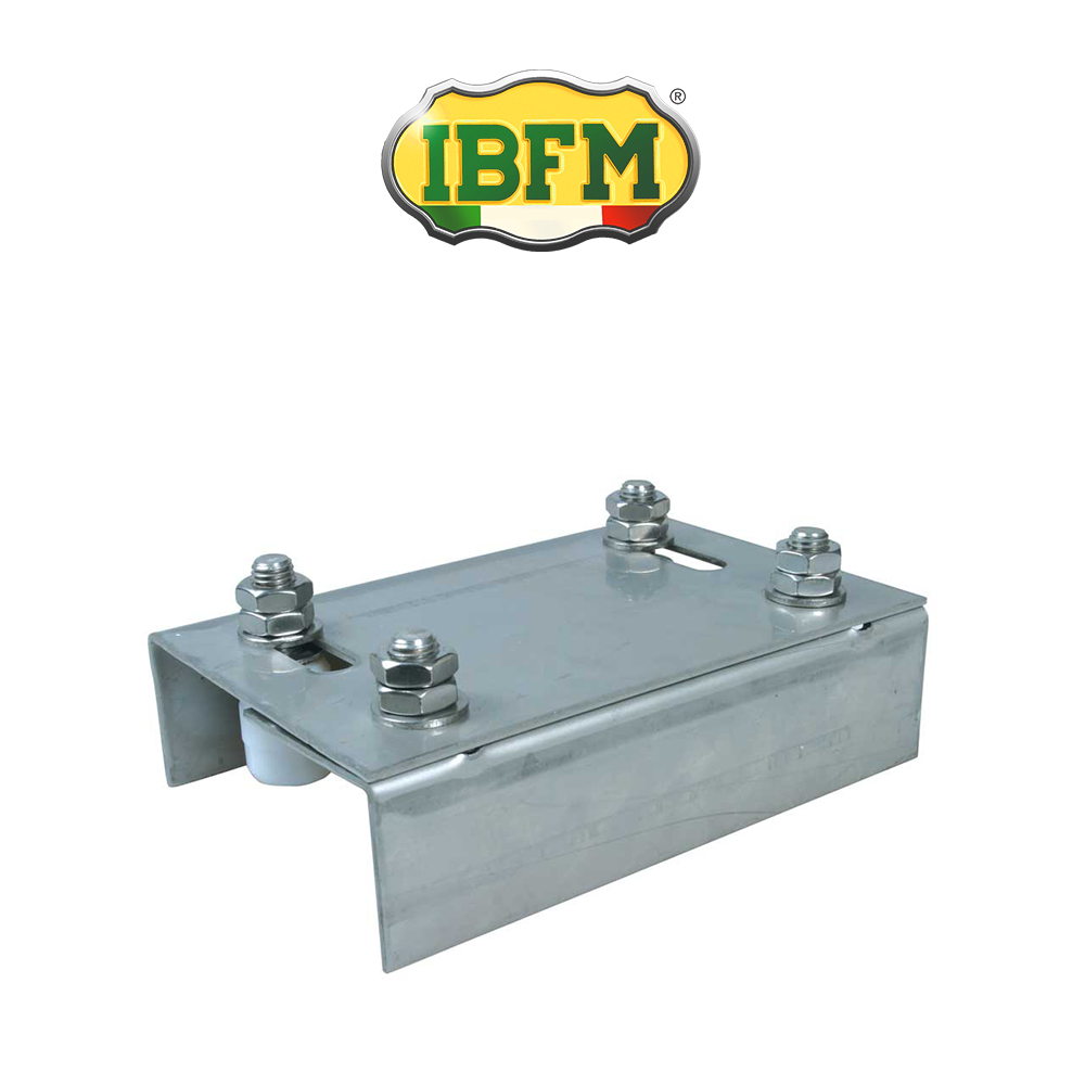 Piastra di guida regolabile a 4 rulli per cancelli scorrevoli Ibfm Inox art. 965 Piastra di guida regolabile a 4 rulli per cancelli scorrevoli Ibfm Inox art. 965