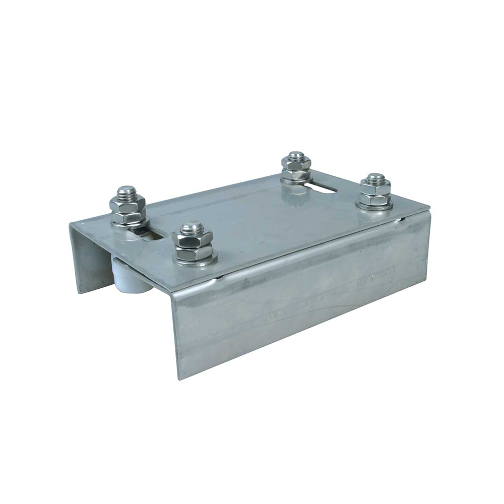 Piastra di guida regolabile a 4 rulli per cancelli scorrevoli Ibfm tipo Medio art. 465 Piastra di guida regolabile a 4 rulli per cancelli scorrevoli Ibfm tipo Medio art. 465