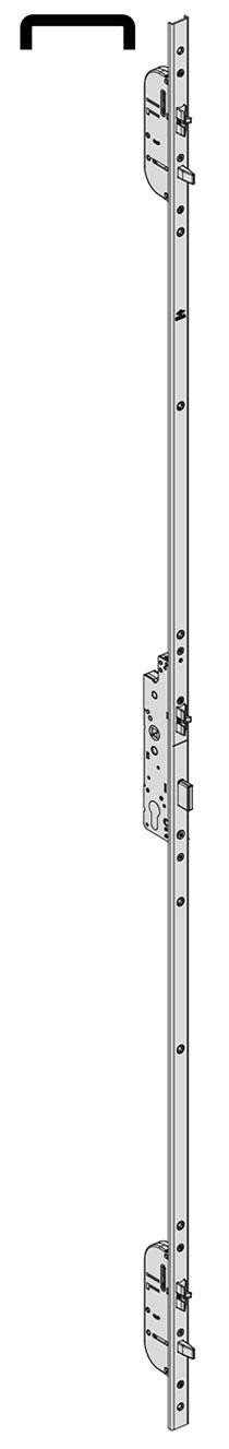 Serratura meccanica multipunto Cisa 3 scrocchi entrata 35 frontale a U art. 4881635