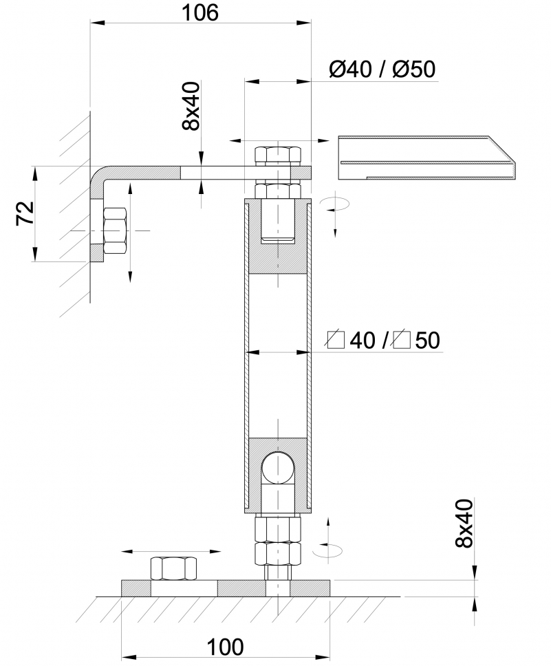 520 IBFM cardine su sfera regolabile