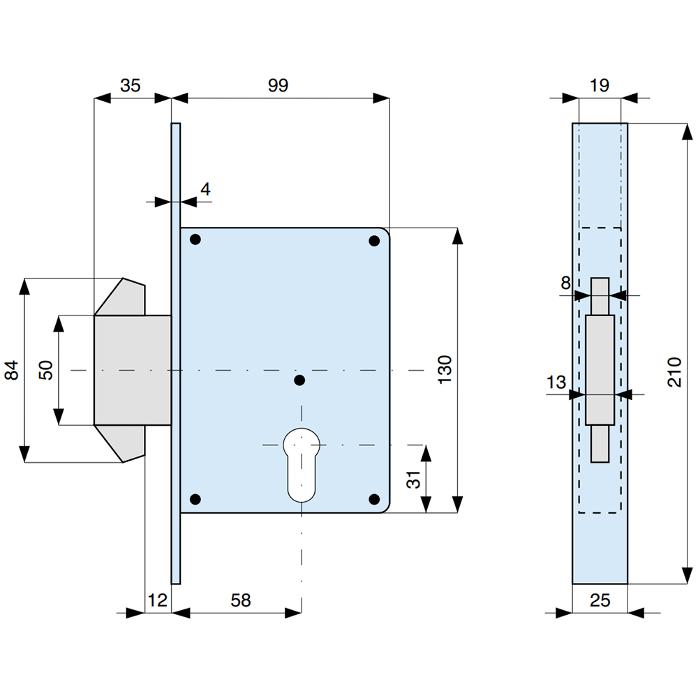 561580 MG serratura per cancelli scorrevoli 561580 MG serratura per cancelli scorrevoli