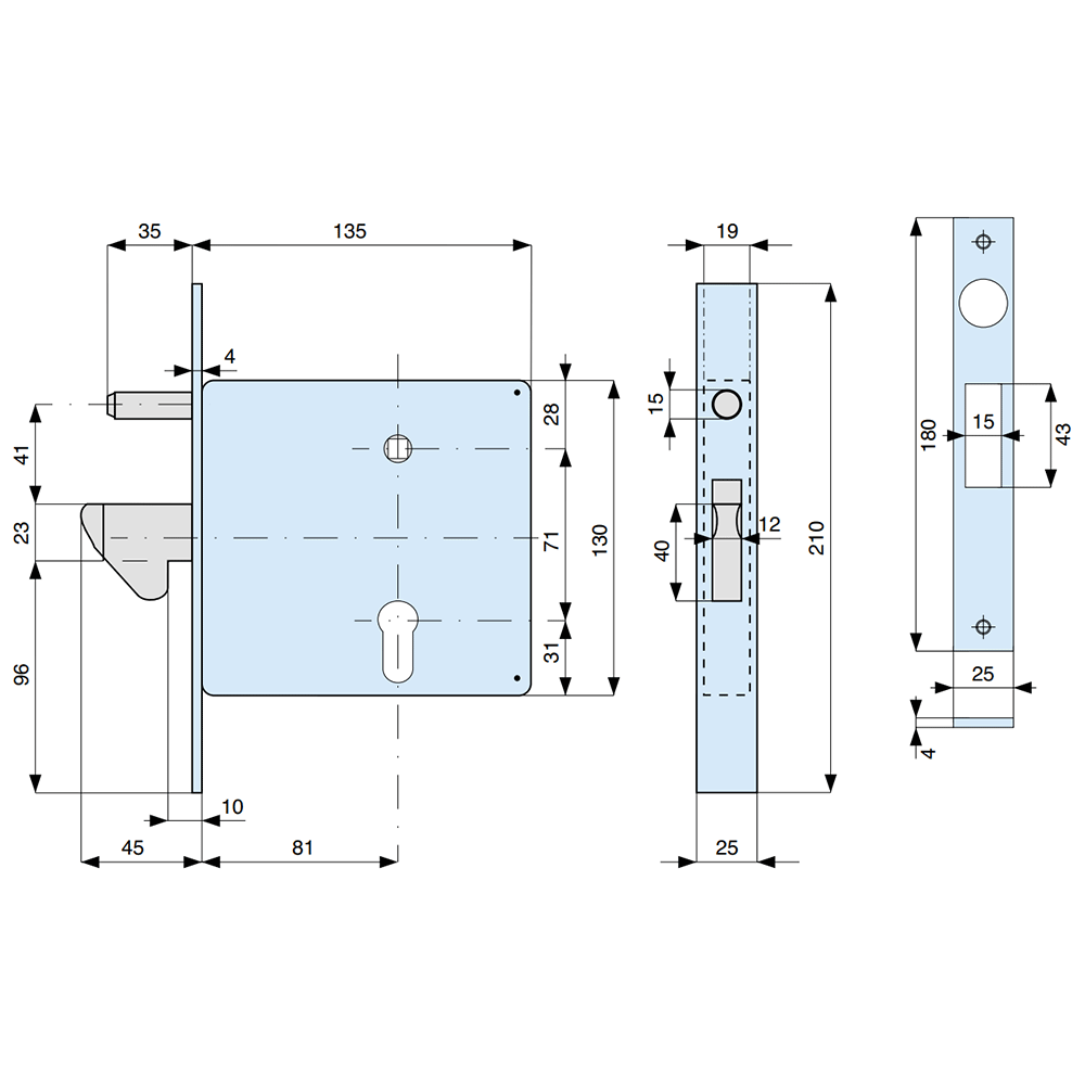 568810 MG serratura per cancelli scorrevoli 568810 MG serratura per cancelli scorrevoli