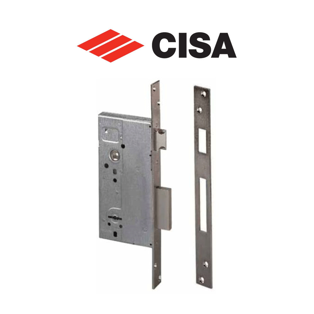 57211 Cisa - Serratura da infilare a doppia mappa per porte in legno 57211 Cisa - Serratura da infilare a doppia mappa per porte in legno