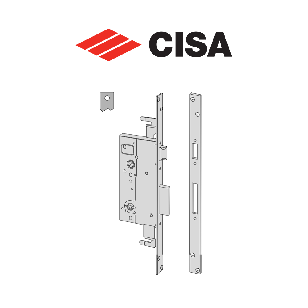 57215 Cisa - Serratura da infilare a doppia mappa per porte in legno