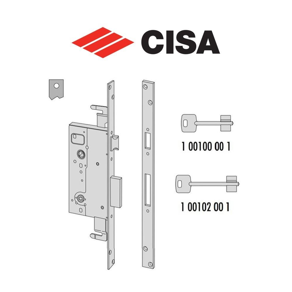 57215 Cisa - Serratura da infilare a doppia mappa per porte in legno