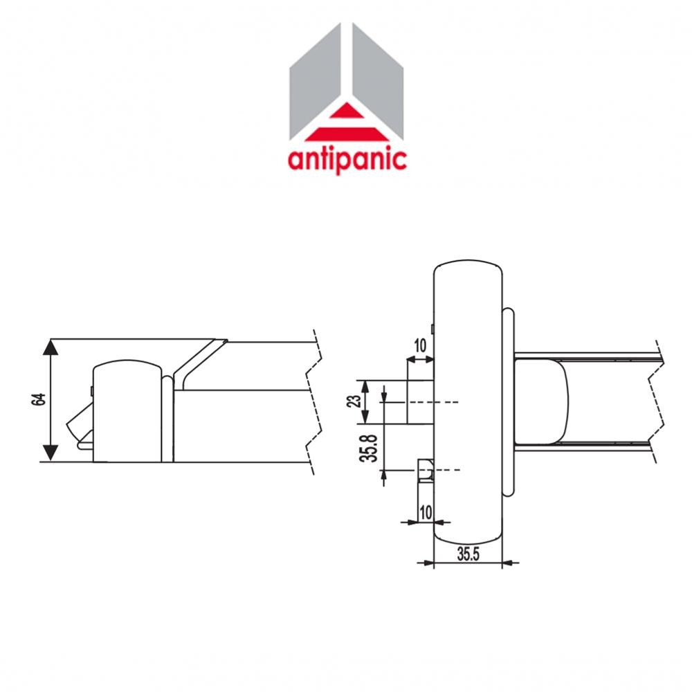 601EL Antipanic - Maniglione antipanico elettrico centrale con barra integrata 601EL Antipanic - Maniglione antipanico elettrico centrale con barra integrata