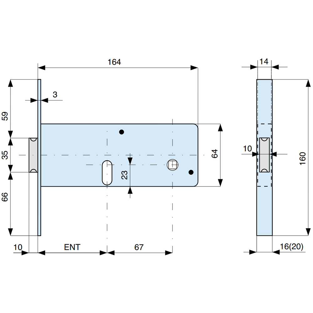 806 MG serratura per porte in alluminio
