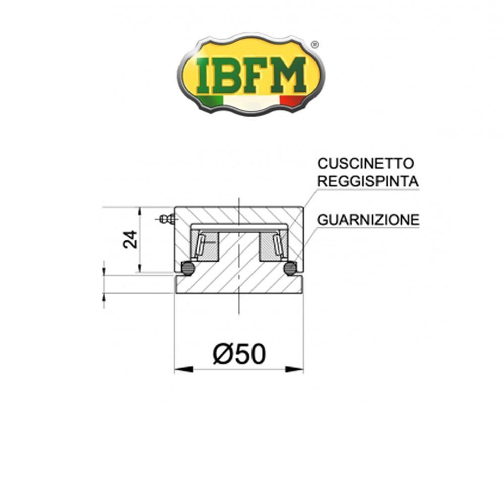 839B IBFM | Cardine a cuscinetti tipo basso diametro 50mm parte inferiore
