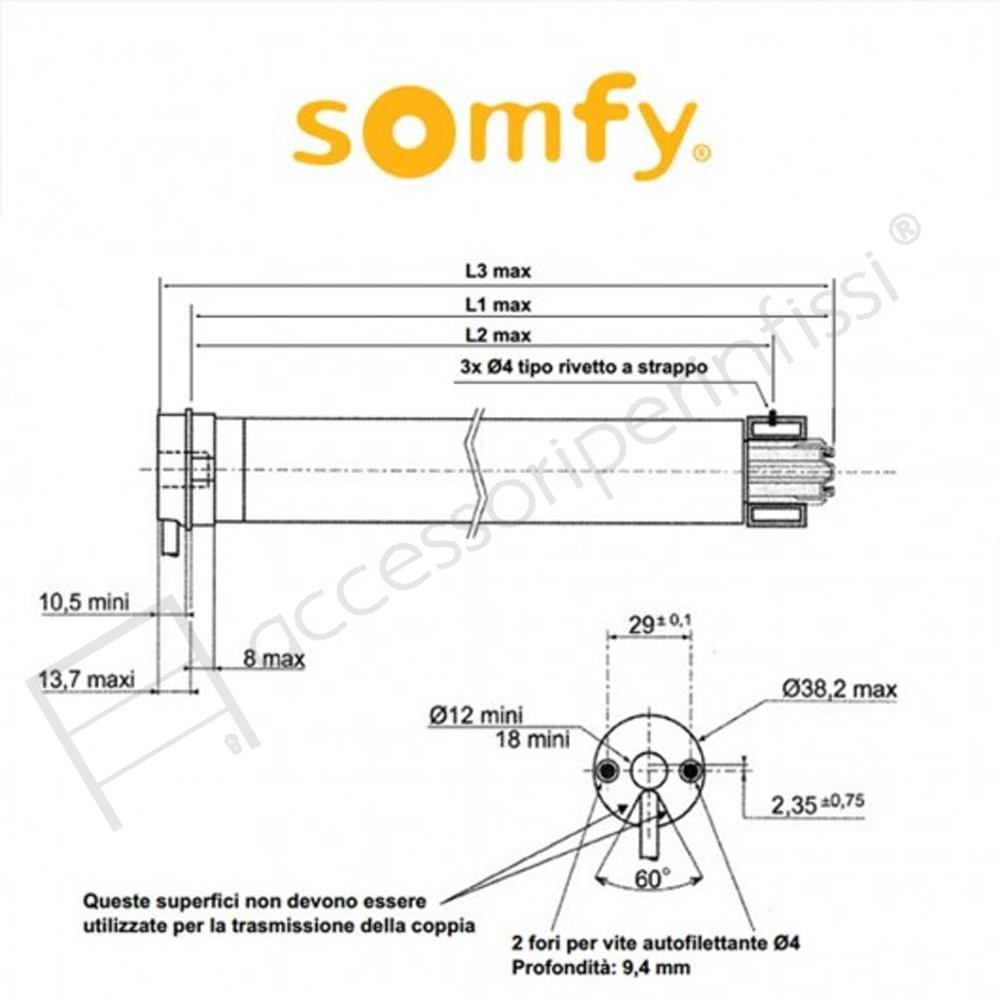 ACTUO 40 io Somfy motore radio per tende interne e tende a rullo ACTUO 40 io Somfy motore radio per tende interne e tende a rullo
