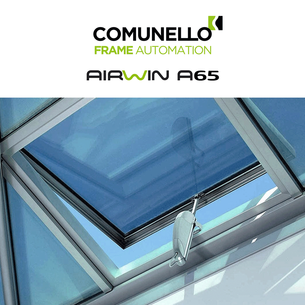 AIRWIN A65 Comunello - Attuatore elettrico a cremagliera per lucernari e cupole AIRWIN A65 Comunello - Attuatore elettrico a cremagliera per lucernari e cupole