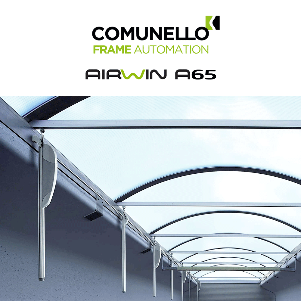 AIRWIN A65 Comunello - Attuatore elettrico a cremagliera per lucernari e cupole AIRWIN A65 Comunello - Attuatore elettrico a cremagliera per lucernari e cupole