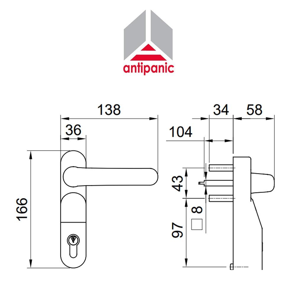 1093 Antipanic - Comando esterno per maniglioni antipanico