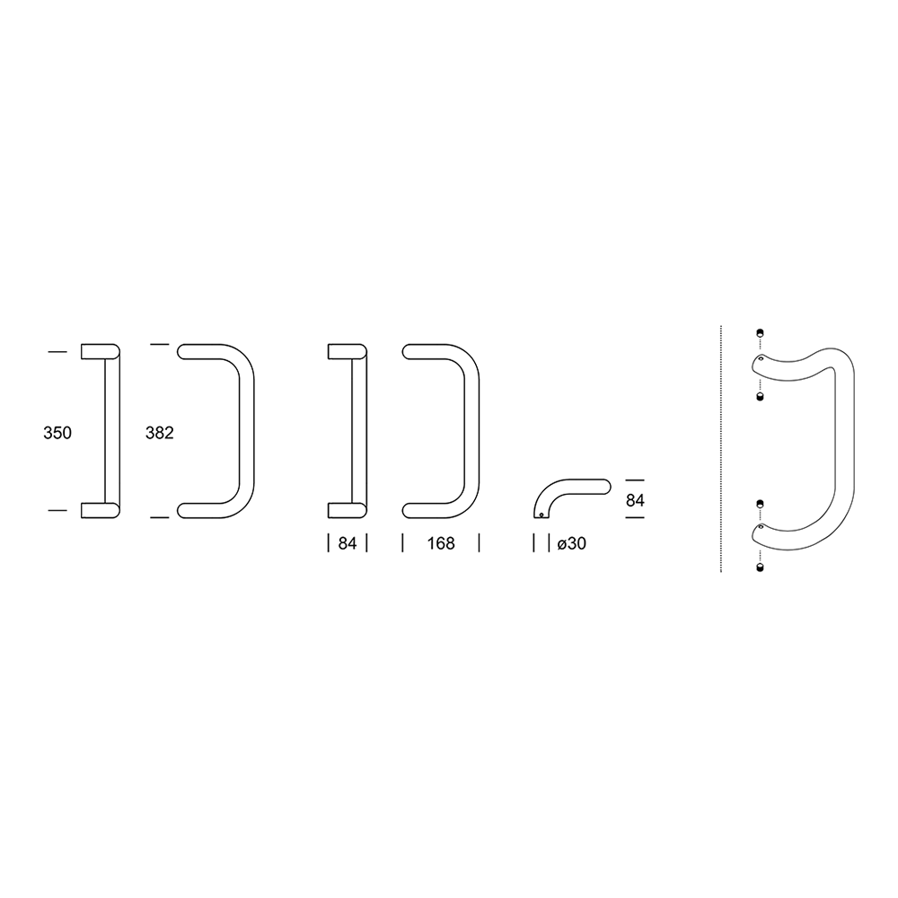 BILBAO Reguitti maniglione acciaio inox per porte