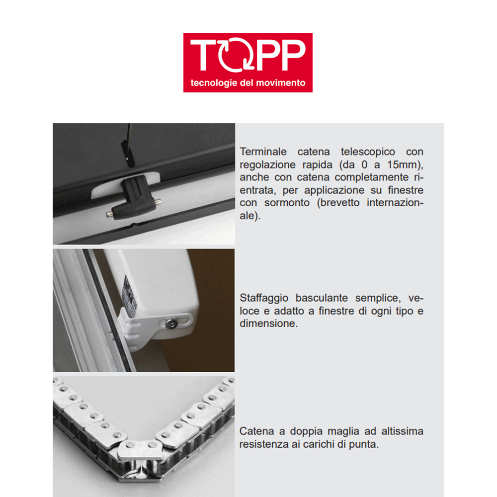 C30 Topp - attuatore a catena per finestre vasistas e lucernari C30 Topp - attuatore a catena per finestre vasistas e lucernari