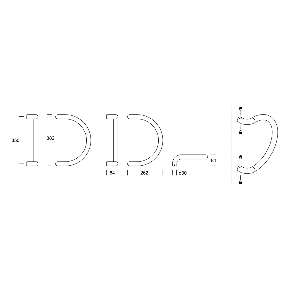 CAIRO Reguitti maniglione acciaio inox per porte