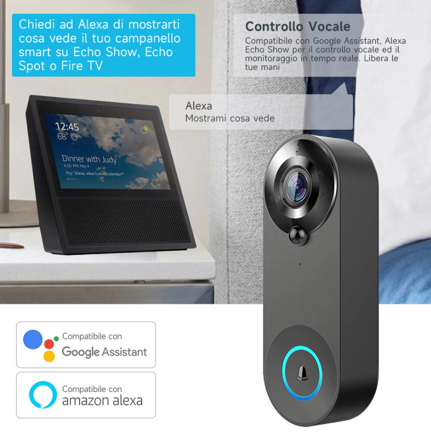 E0757 70 VI.TEL. - Campanello smart sensore foto e video