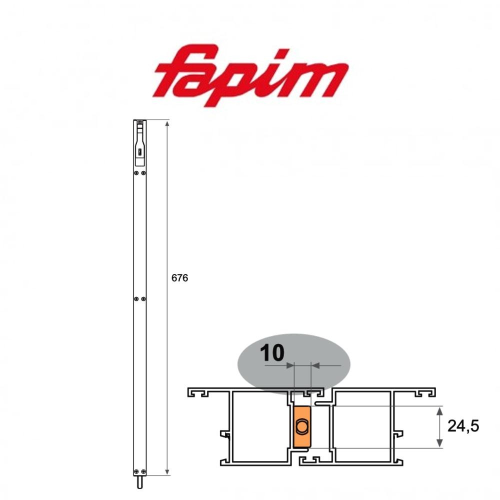 Fapim 3717 - Catenaccio ad appoggio silver Titan 675 mm Fapim 3717 - Catenaccio ad appoggio silver Titan 675 mm