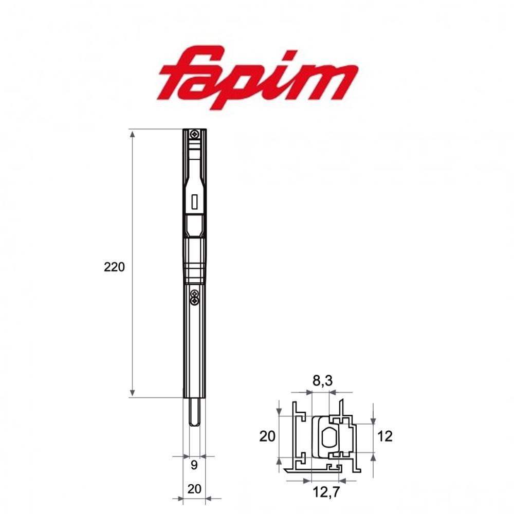 Catenaccio a leva Fapim Titandue 220 mm art. 3720B Catenaccio a leva Fapim Titandue 220 mm art. 3720B