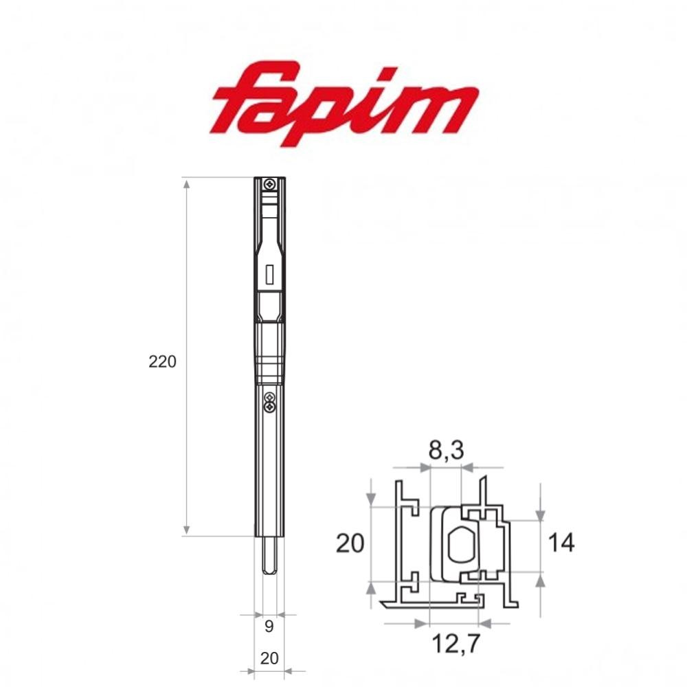 Catenaccio Fapim Titandue 220 mm art. 3720C Catenaccio Fapim Titandue 220 mm art. 3720C