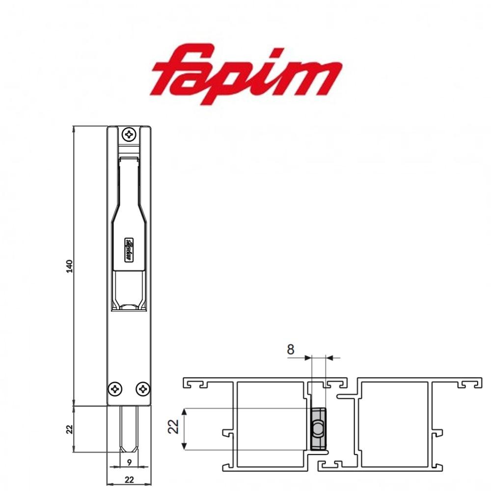 Catenaccio a leva Fapim Titantre 140 mm art. 3722A Catenaccio a leva Fapim Titantre 140 mm art. 3722A